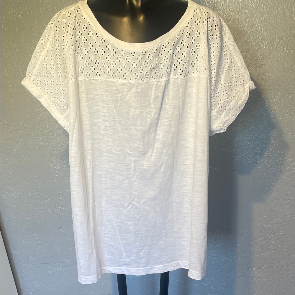 White Eyelet Women Top